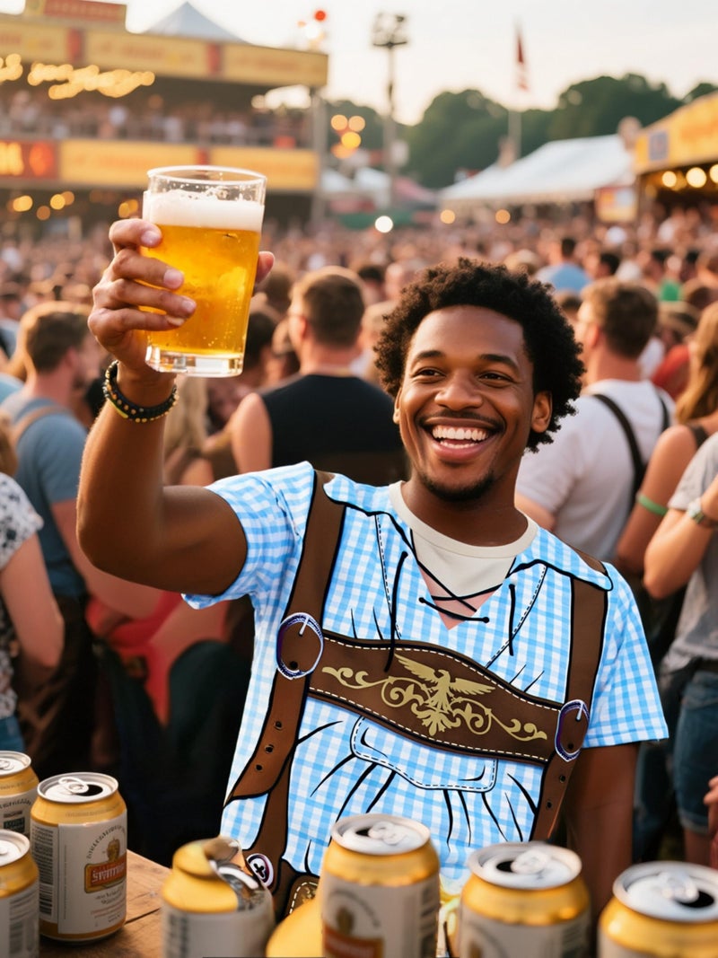 Funny World Funny Word Men's Bavarian Oktoberfest Costume T-Shirts, X-Large, Blue - Image 4
